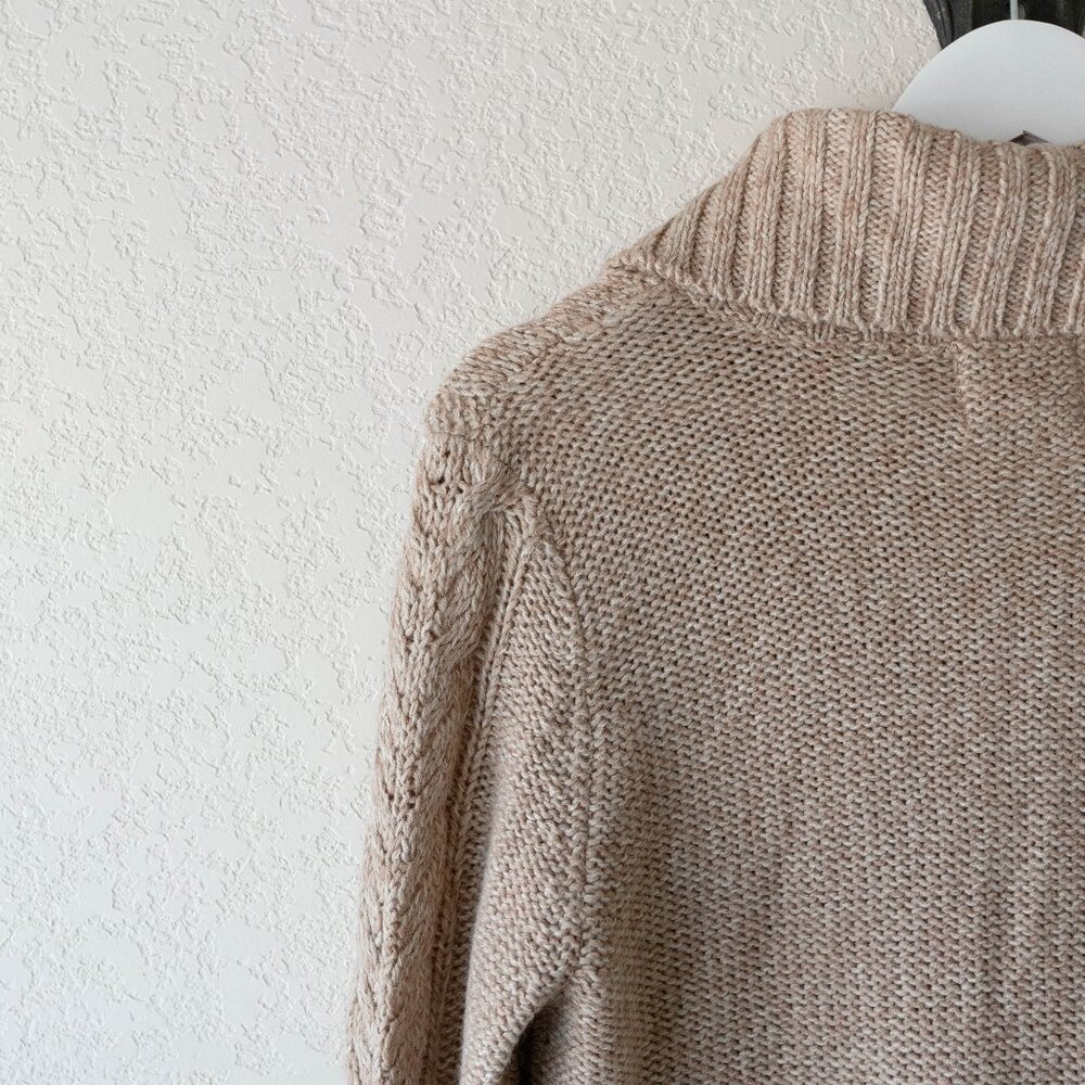 St. John’s Bay Cable Knit Cardigan Sweater Women’s M Shawl Collar Academia Cabin - Picture 10 of 12